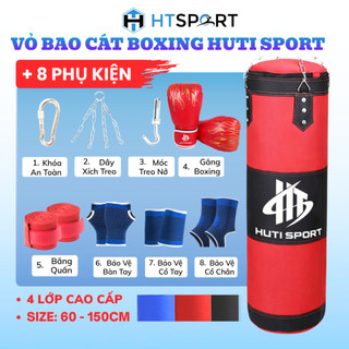 Vỏ Bao Cát Boxing Treo Tường + Phụ Kiện Đi Kèm, Bao Đấm Boxing Muay Thái, Võ Thuật Tại Nhà Tiện Lợi