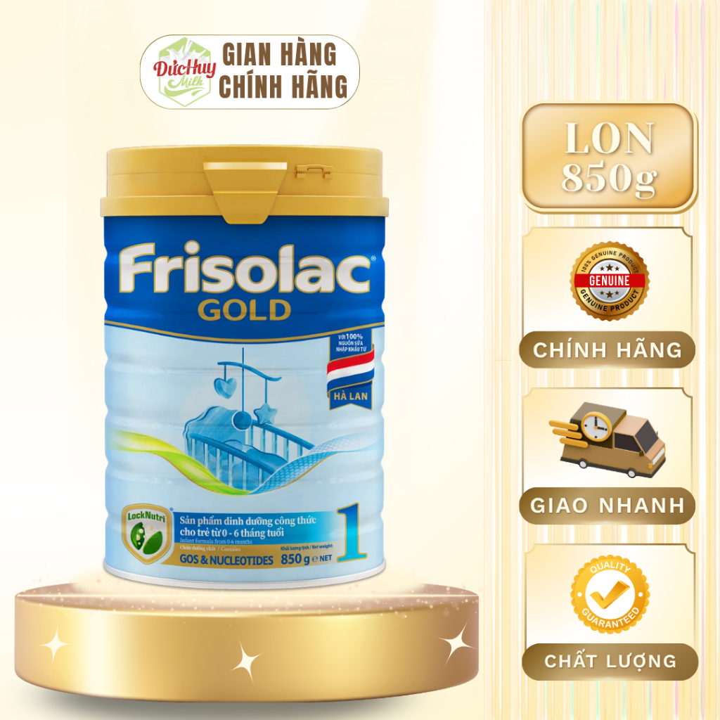 Sữa Bột Frisolac Gold 1 Lon 850g Dành Cho Bé 0-6 Tháng