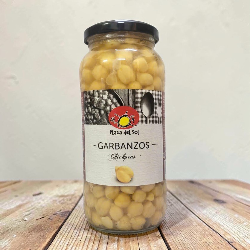 PLAZA DEL SOL [Lọ GARBANZOS 540gr] HẠT ĐẬU GÀ LUỘC NGÂM NƯỚC MUỐI TÂY BAN NHA Chickpeas