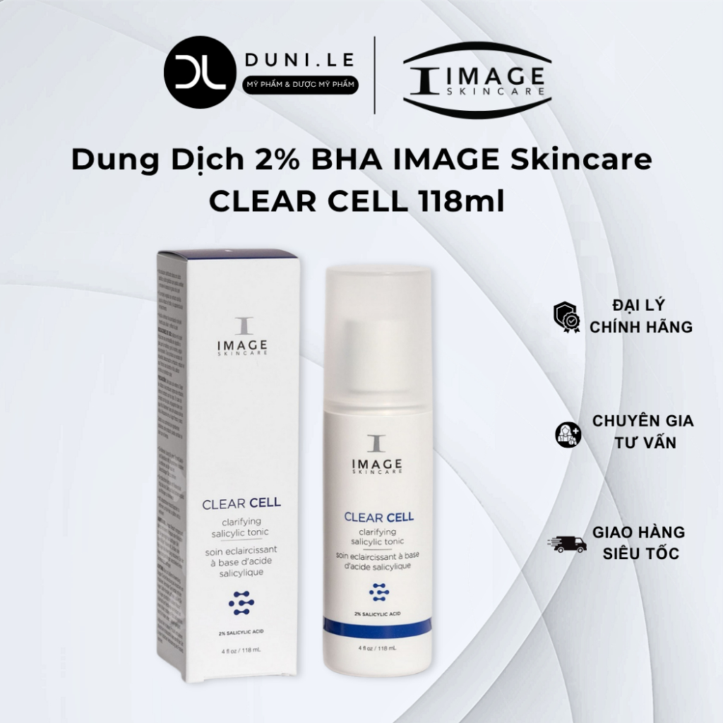 Dung Dịch 2% BHA Cho Da Dầu Mụn IMAGE Skincare CLEAR CELL Clarifying Salicylic Tonic 118ml | Duni Le
