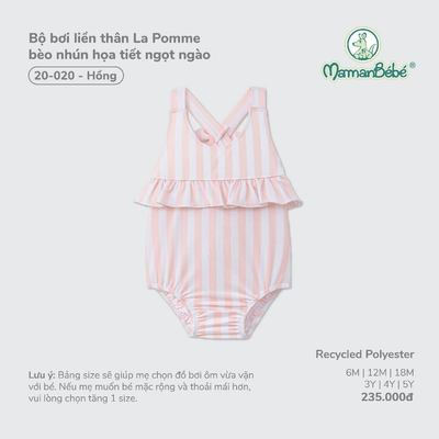 Bộ bơi liền thân La Pomme bèo nhún họa tiết ngọt ngào- Chất liệu Recycled Polyester mềm nhẹ, nhanh khô –Bé gái - 6M -5Y