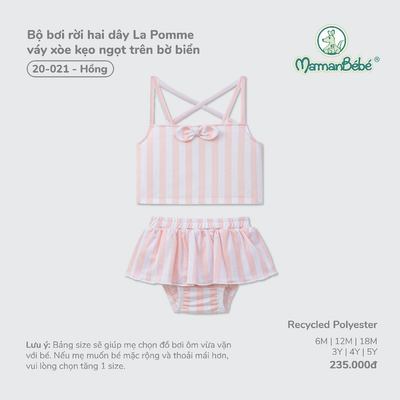 Bộ bơi rời hai dây La Pomme váy xòe kẹo ngọt trên bờ biển -Chất liệu Recycled Polyester mềm nhẹ, nhanh khô–Bé gái -6M-5Y