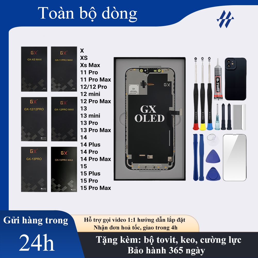 Màn hình GX OLED chính hãng tương thích IP X/XS/Xs Max/12/12mini/13/ 13/mini/14/15/Pro/Plus/Pro Max