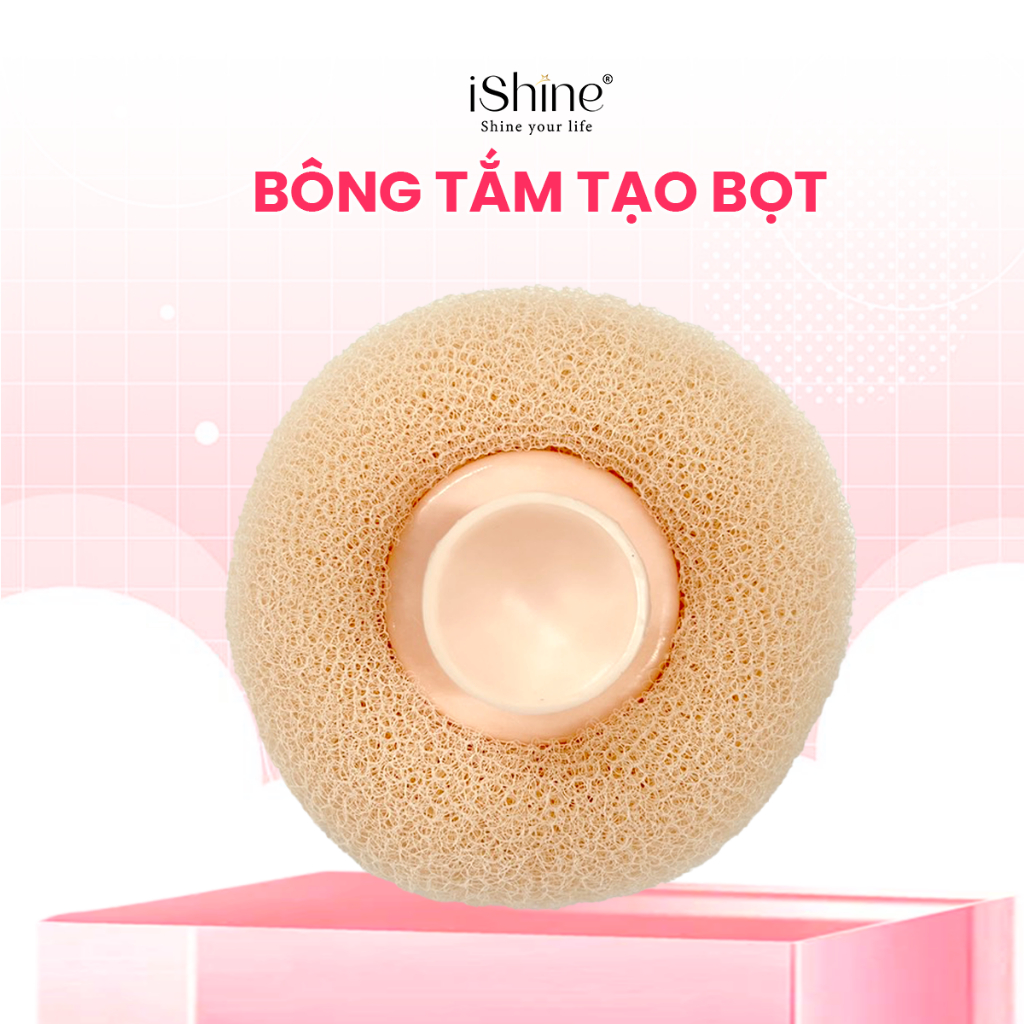 Bông Tắm Tạo Bọt iShine Làm Sạch Cơ Thể, Tẩy Da Chết, Massage Dịu Nhẹ - IS10