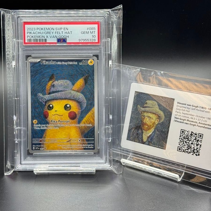 Thẻ PSA 10 English Promo POKEMON VAN GOGH PROMO 085 PIKACHU GREY FELT HAT Gem Mint d66 78k