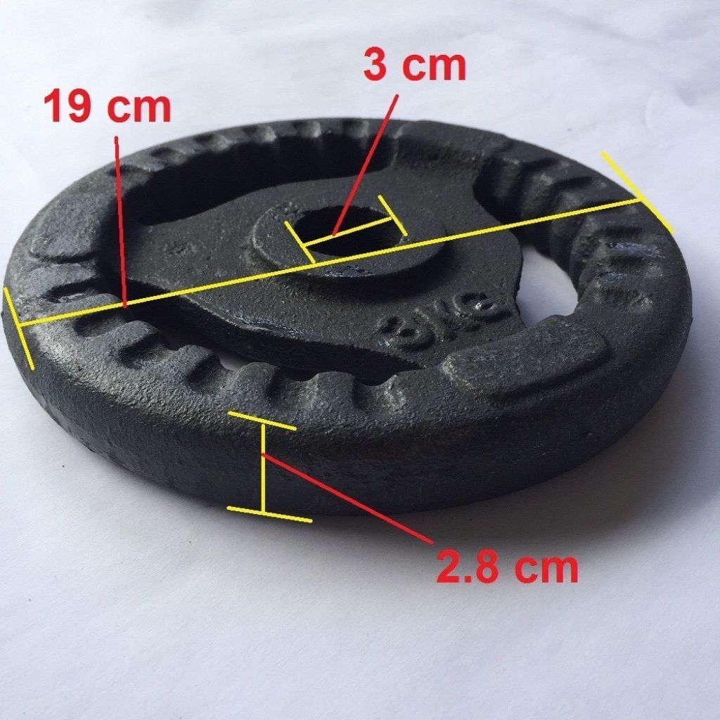 Tạ Gang 3 Cánh lỗ 30, tạ 1kg, 2kg 3kg 5kg