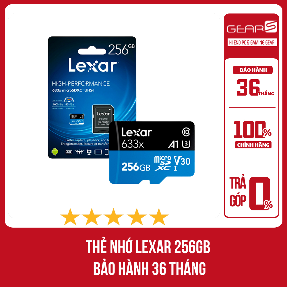 [Full Vat] Thẻ nhớ LEXAR 256GB - Bảo hành 36 Tháng