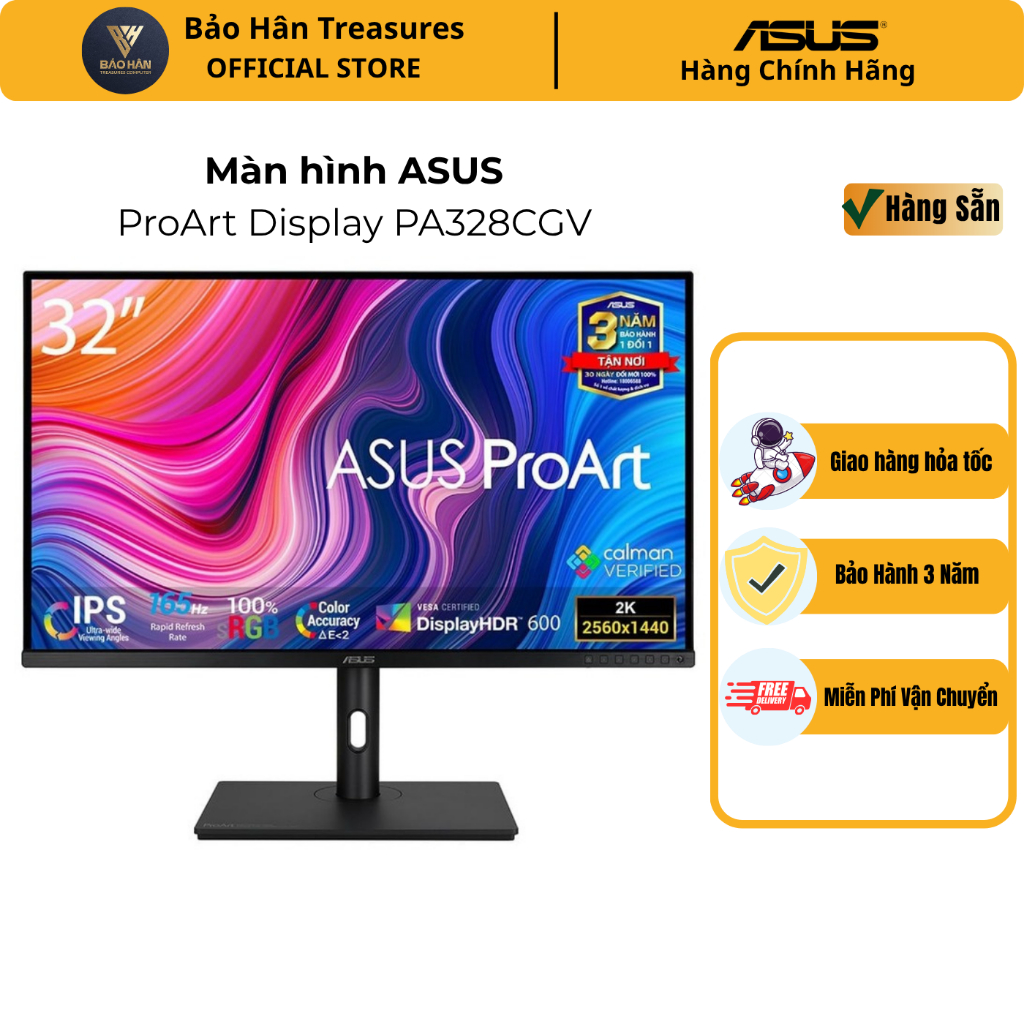 Màn hình máy tính ASUS ProArt Display PA328CGV 32 inch 2K IPS 165 Hz - Hàng Chính Hãng