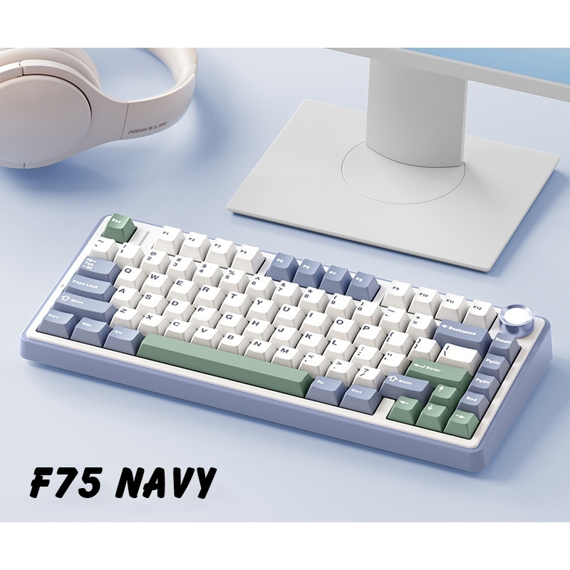Bàn phím cơ Silent không dây AULA F75 - Hỗ trợ hotswap - LED RGB nhiều chế độ - 3 mode kết nối
