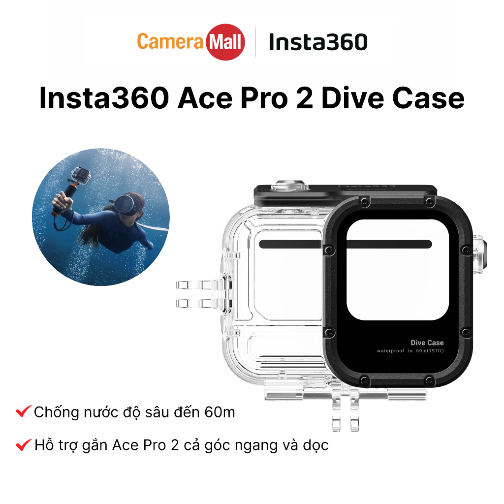Insta360 Ace Pro 2 Dive Case – Vỏ Chống Nước Lặn Sâu Cho Insta360 Ace Pro 2 – Chính Hãng