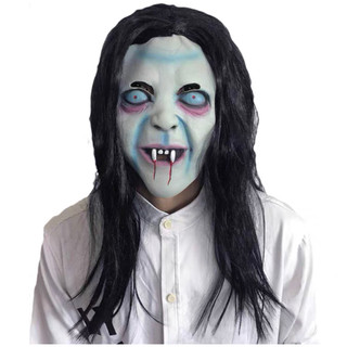 [Mặt nạ kinh dị] Mặt nạ tóc đen dài hoá trang halloween