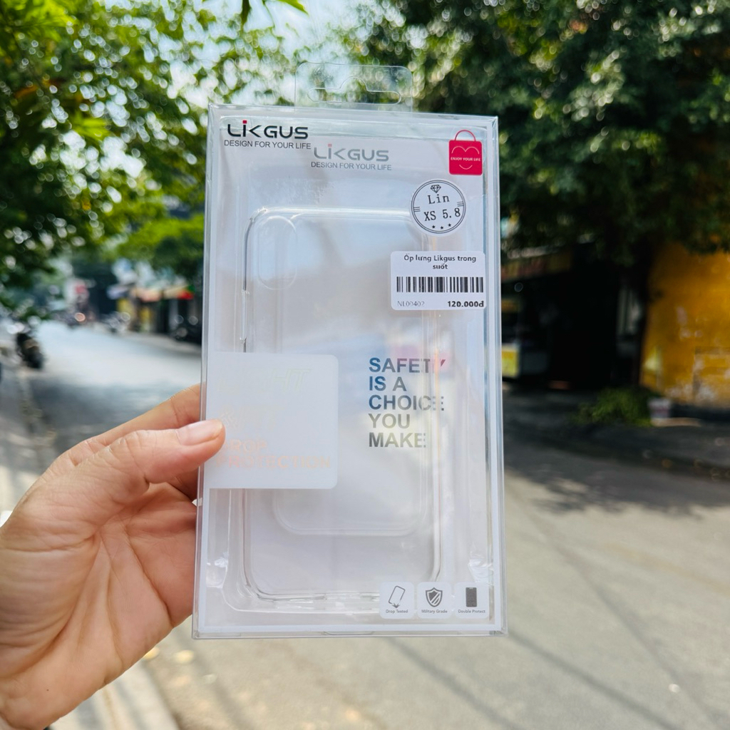 Ốp lưng trong suốt iPhone X/Xs Likgus