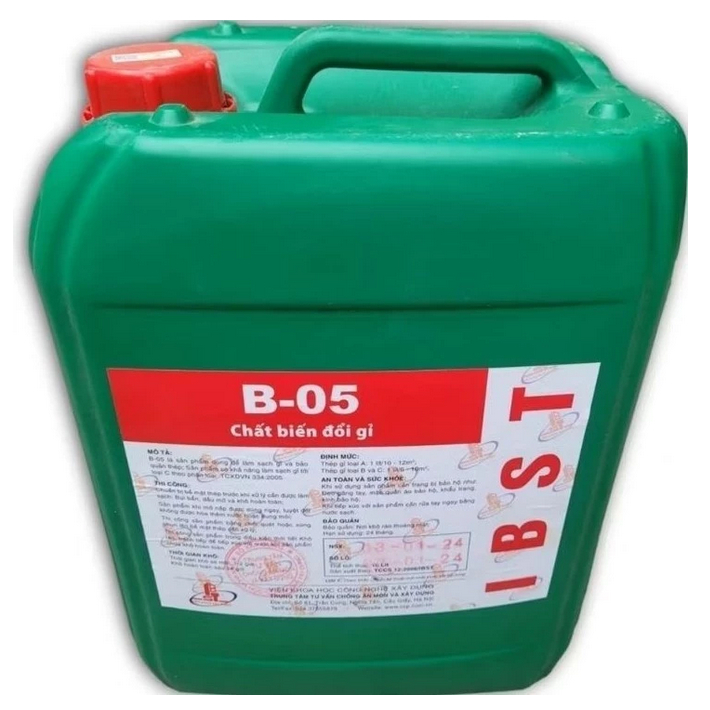 Chất tẩy rỉ sắt thép - biến đổi gỉ B05 ( can 10L)