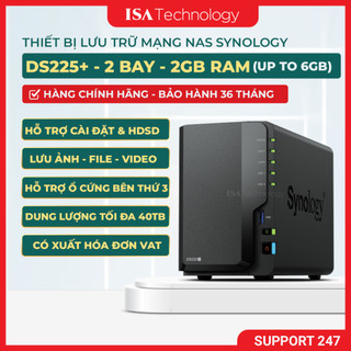 Nas Synology DS225+ thiết bị lưu trữ mạng 2 bay ổ cứng dành cho cá nhân và doanh nghiệp nhỏ năm 2025