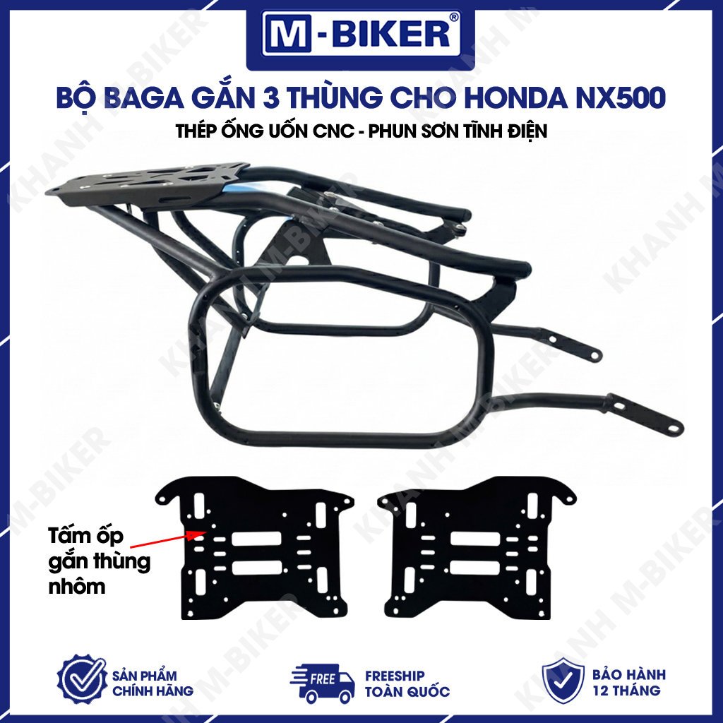 [M-Biker] Baga NX500, Baga khung thùng hông NX500, Cảng sau gắn thùng cho Honda NX500