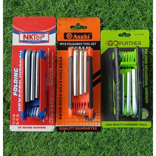 (Hàng xịn) Bộ lục giác gập 8 chi tiết 1.5-8mm Asaki - Bộ lục giác gập chính hãng
