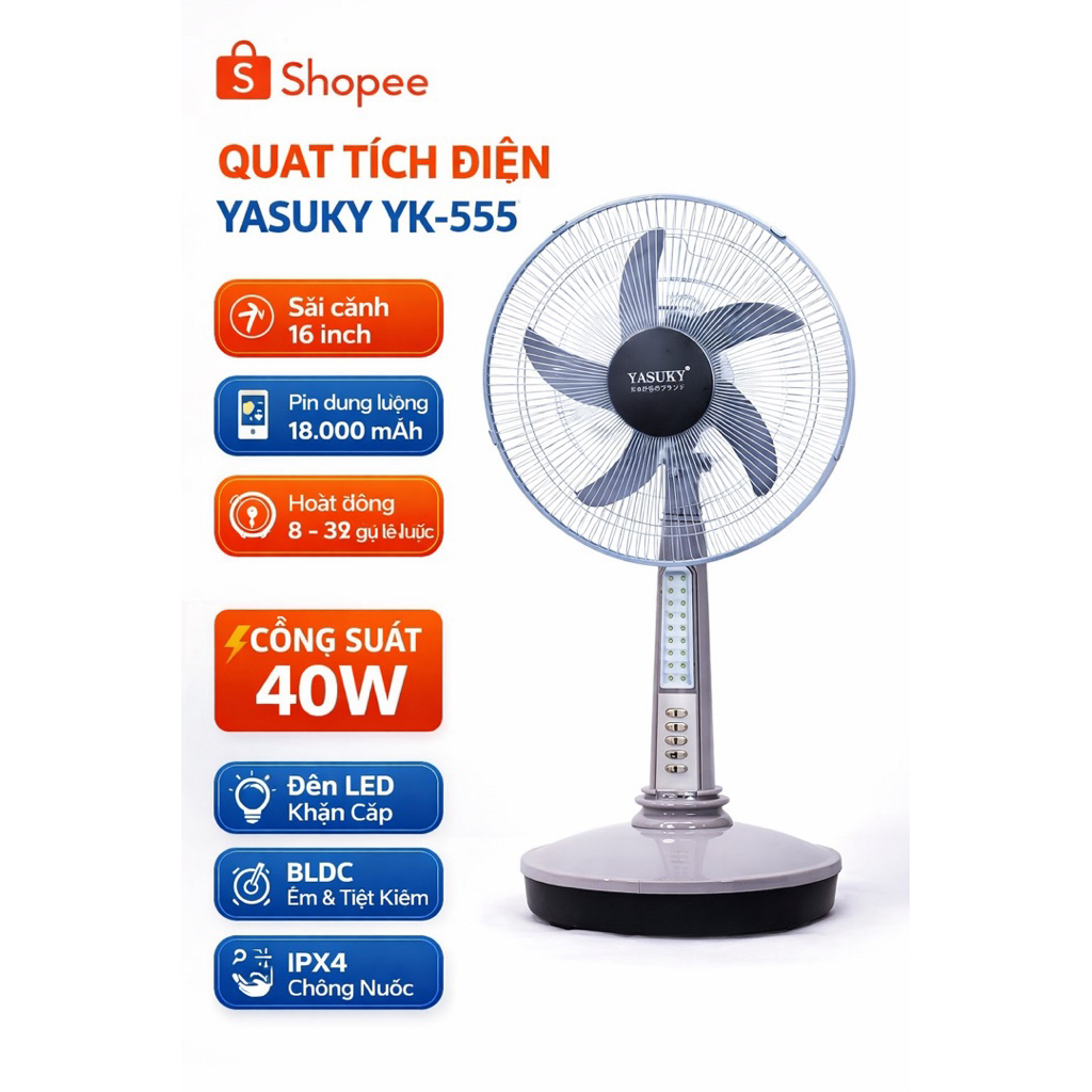 Quạt tích điện Yasuky YK-555