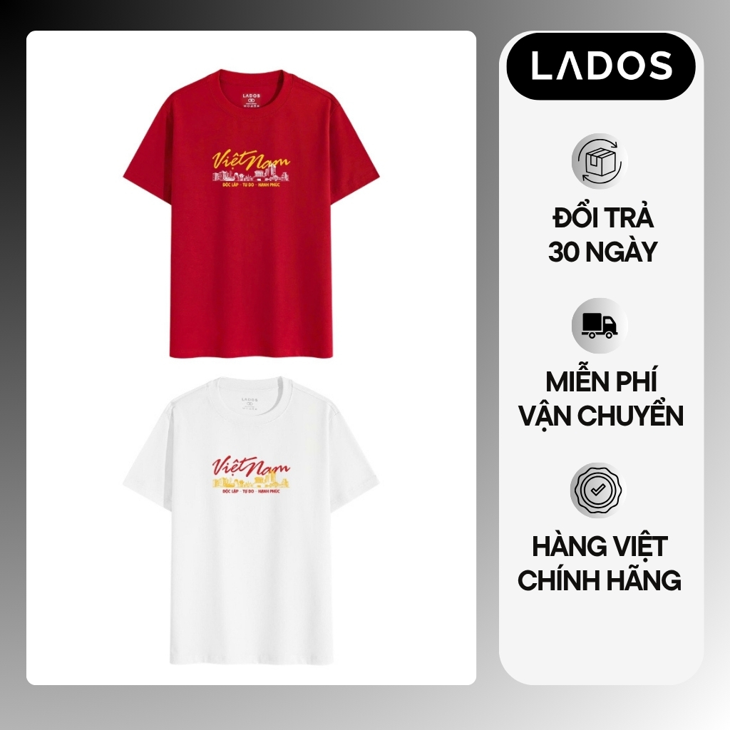 Áo Thun In Việt Nam Độc Lập LADOS-9274, Chất Vải 100% Cotton, Phong Cách Basic Trẻ Trung | BigBuy360 - bigbuy360.vn