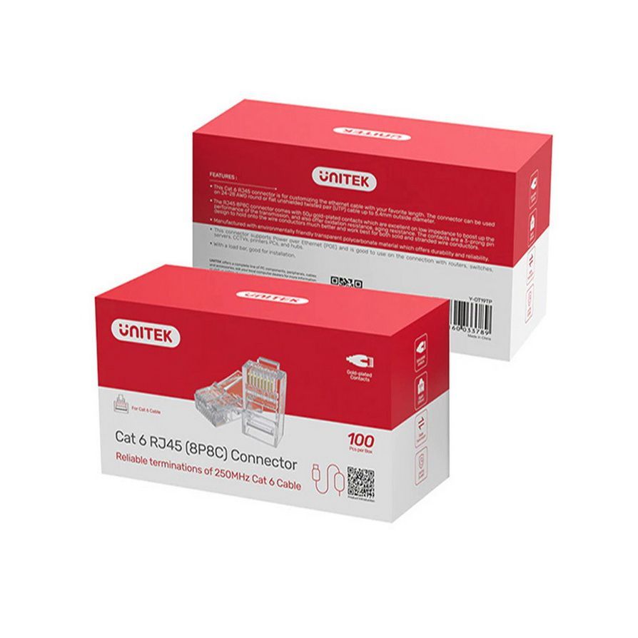 Đầu bấm Hạt mạng CAT6 Xuyên thấu (OT1091ATP01) UNITEK cao cấp