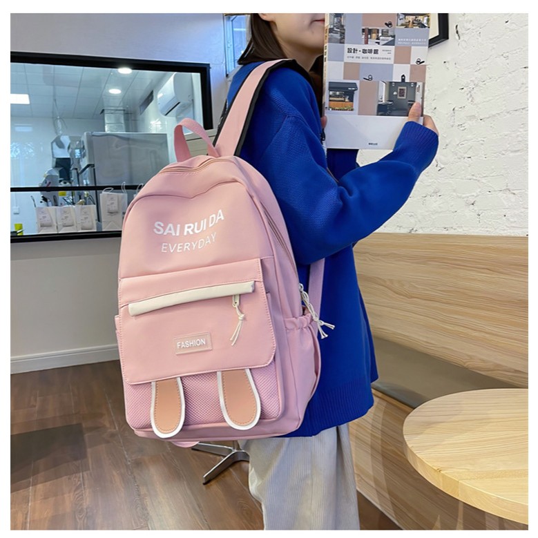 Balo Cặp Học Sinh Đi Học Vải Dù Chống Nước Nhiều Ngăn, Form Rộng, Thời Trang BAG U HC2K239