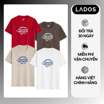 Áo Thun In SUMMER BREEZE LADOS-9275 Chất cotton 100% Form Regular Vừa Người, Trẻ Trung Tôn Dáng