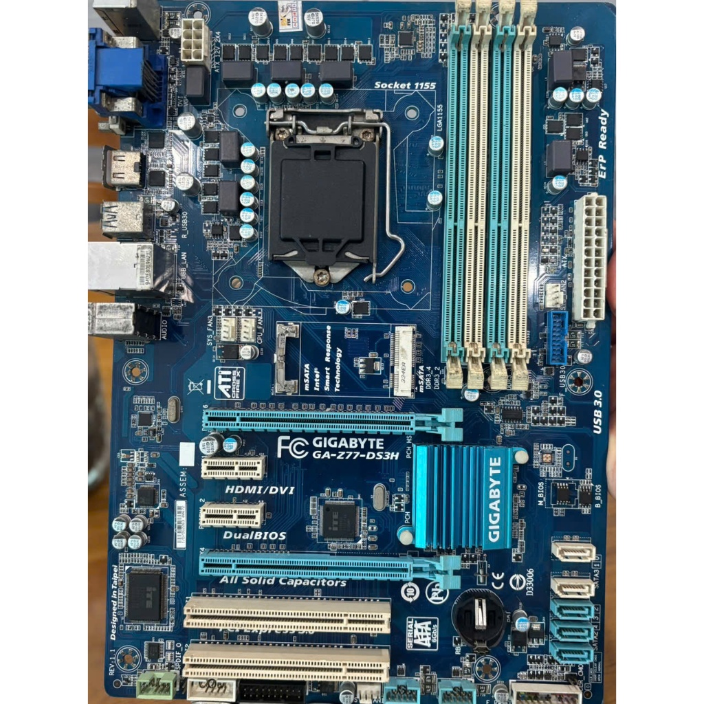 MAIN GIGABYTE-Z77-DS3H/ D3H TẶNG FE (HỖ TRỢ MSATA, HDMI, DVI, VGA)