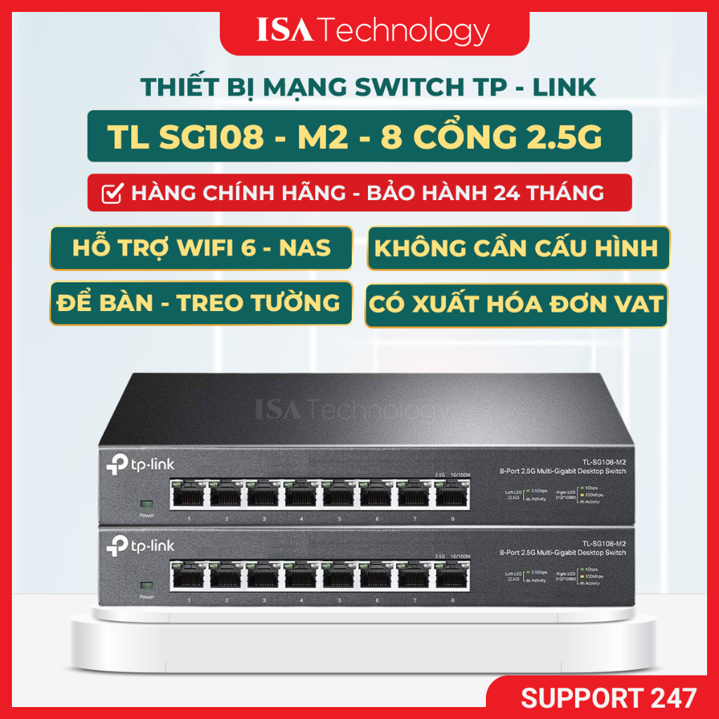 TL-SG108-M2 – Switch TP-Link  8 cổng 2.5Gbps giải pháp nâng cấp mạng tốc độ cao hỗ trợ nas wifi 6