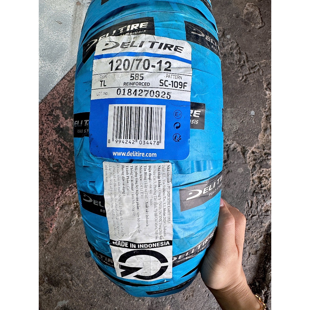 LỐP DELI 90/90-12 (TRƯỚC) & 120/70-12 (SAU) – BÁM ĐƯỜNG, CHẠY ÊM, ĐỘ BỀN CAO