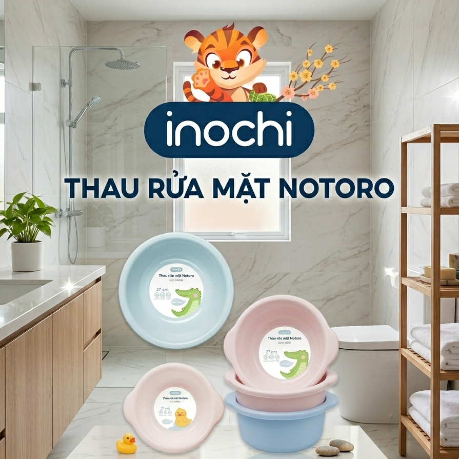 Thau rửa mặt - cho trê em Size 21/27/32/38cm nhựa nguyên sinh kháng khuẩn Ag+…