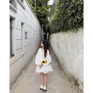 ĐẦM BABYDOLL TRẮNG (về thêm đỏ, hồng, cổ trụ thắt nơ)