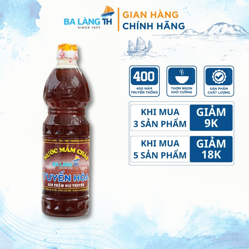 Nước Mắm Chắt Cá Cơm Ba Làng TH 800ml