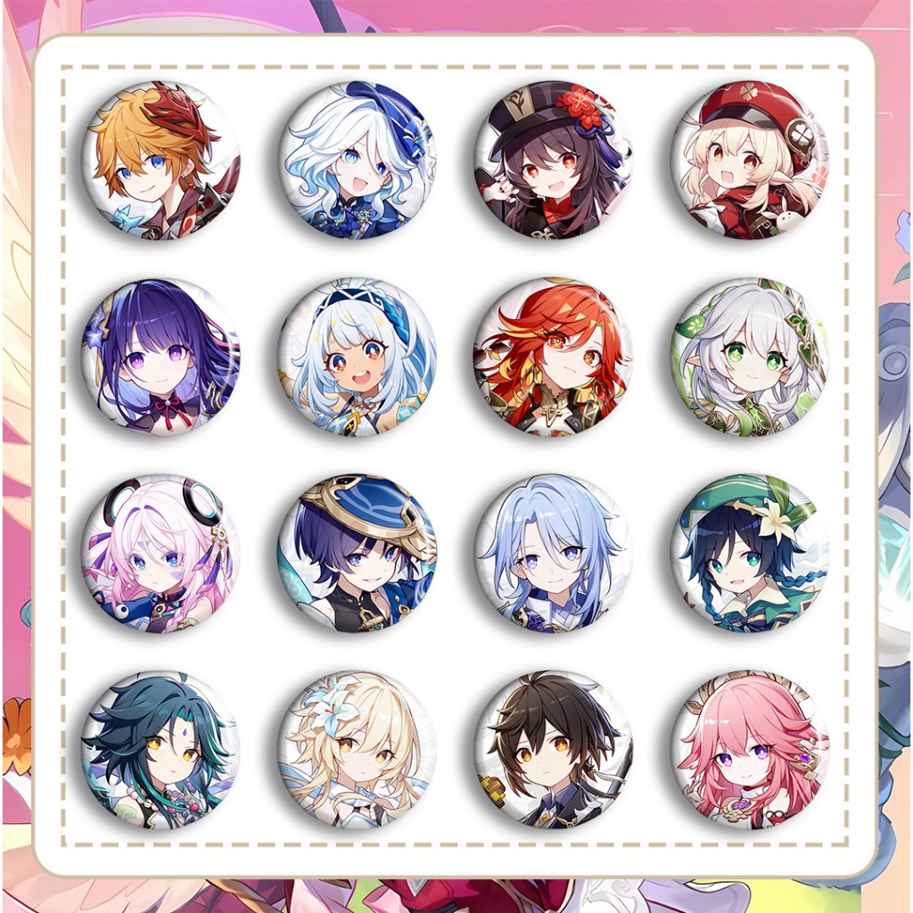 Huy Hiệu GENSHIN IMPACT game badge treo balo túi xách