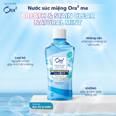 Nước súc miệng ORA2 hương bạc hà tự nhiên 460ml