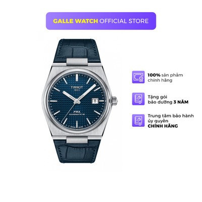 Đồng hồ cơ nam Tissot PRX T137.407.16.041.00 mặt kính Sapphire, dây da đeo tay cao cấp chính hãng