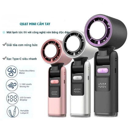 Quạt Cầm Tay Mini Sò Lạnh MEXI Dung Lượng 6000mAH Làm Mát Sò Lạnh 199 Tốc Độ Gió Gấp Gọn Tặng Kèm Dây Đeo | BigBuy360 - bigbuy360.vn