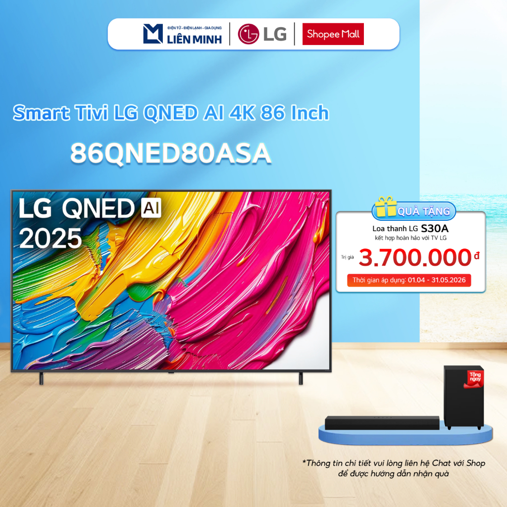 86QNED80ASA - Smart Tivi LG QNED AI 4K 86 Inch 86QNED80ASA [SHIP 0Đ HCM]