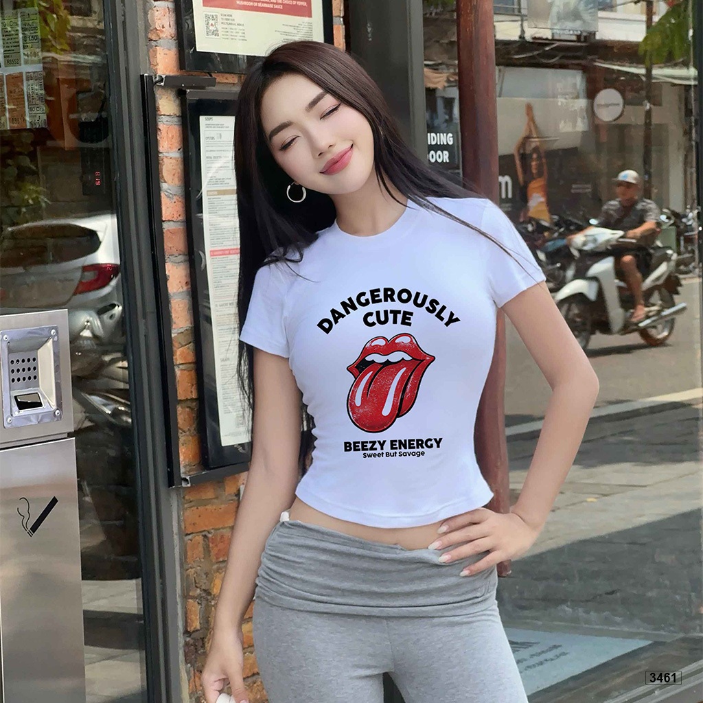 Áo baby tee nữ ôm body hack dáng kittie đáng yêu BST Beezy | BigBuy360 - bigbuy360.vn