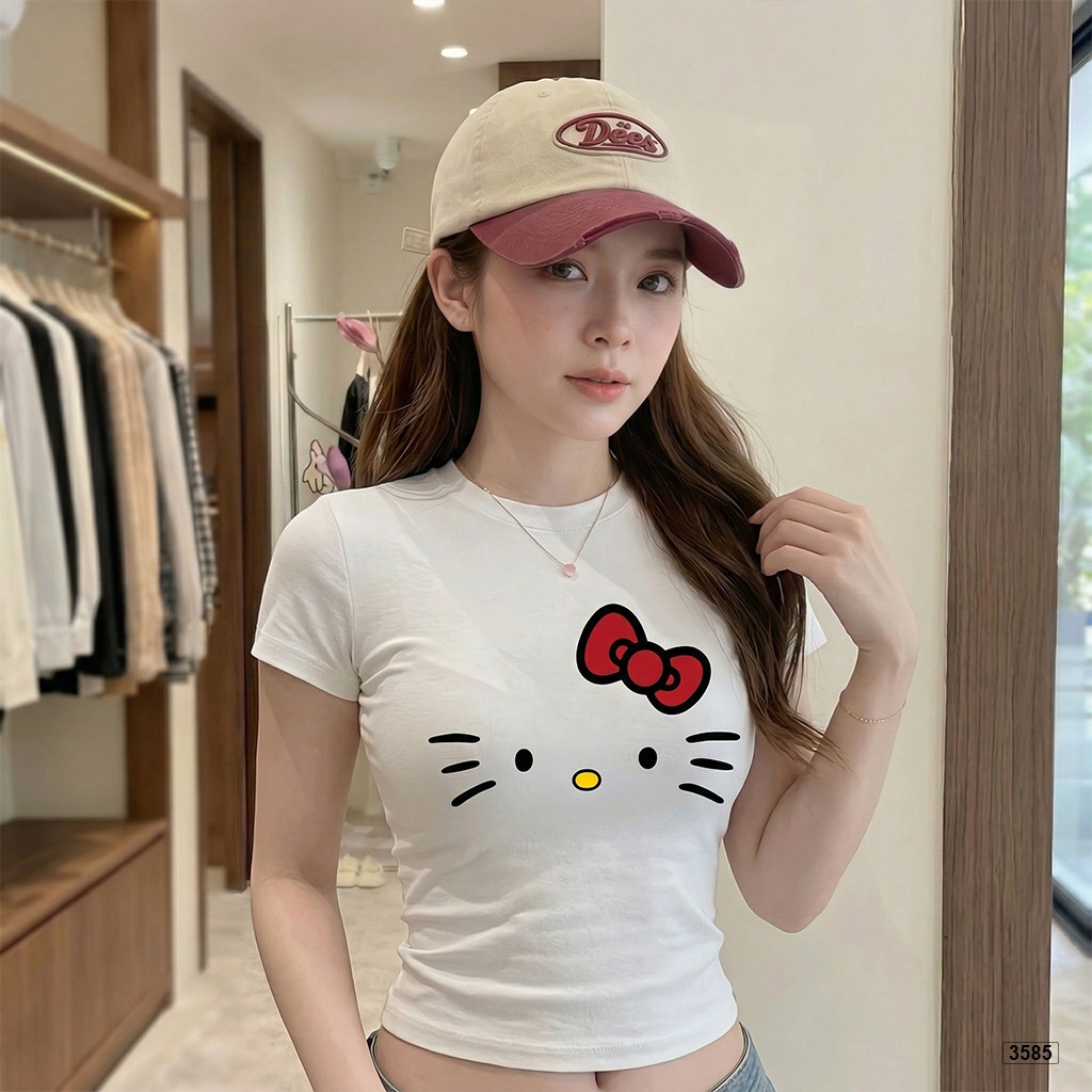 Áo baby tee nữ ôm body hack dáng kittie đáng yêu BST Beezy | BigBuy360 - bigbuy360.vn