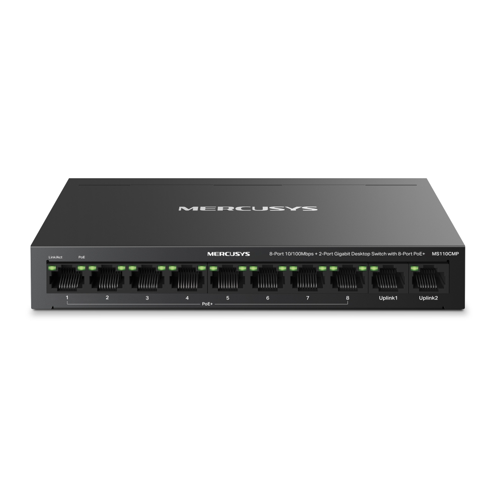 Bộ Chia Mạng PoE MS110CMP 8 Port PoE+ + 2 Uplink Gigabit – Switch Camera IP Ổn Định