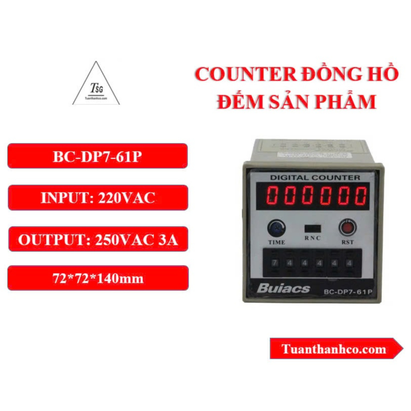 [CỬA HÀNG BÁN 600K] Counter Bộ Đếm Sản Phẩm 220VAC BC-DP7-61P Hiệu Buiacs