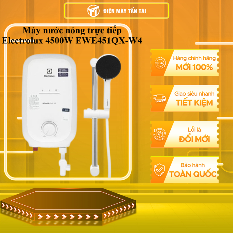 (TOÀN QUỐC) - EWE451QX-W4 - Máy nước nóng trực tiếp Electrolux (không bơm) 4500W EWE451QX-W4