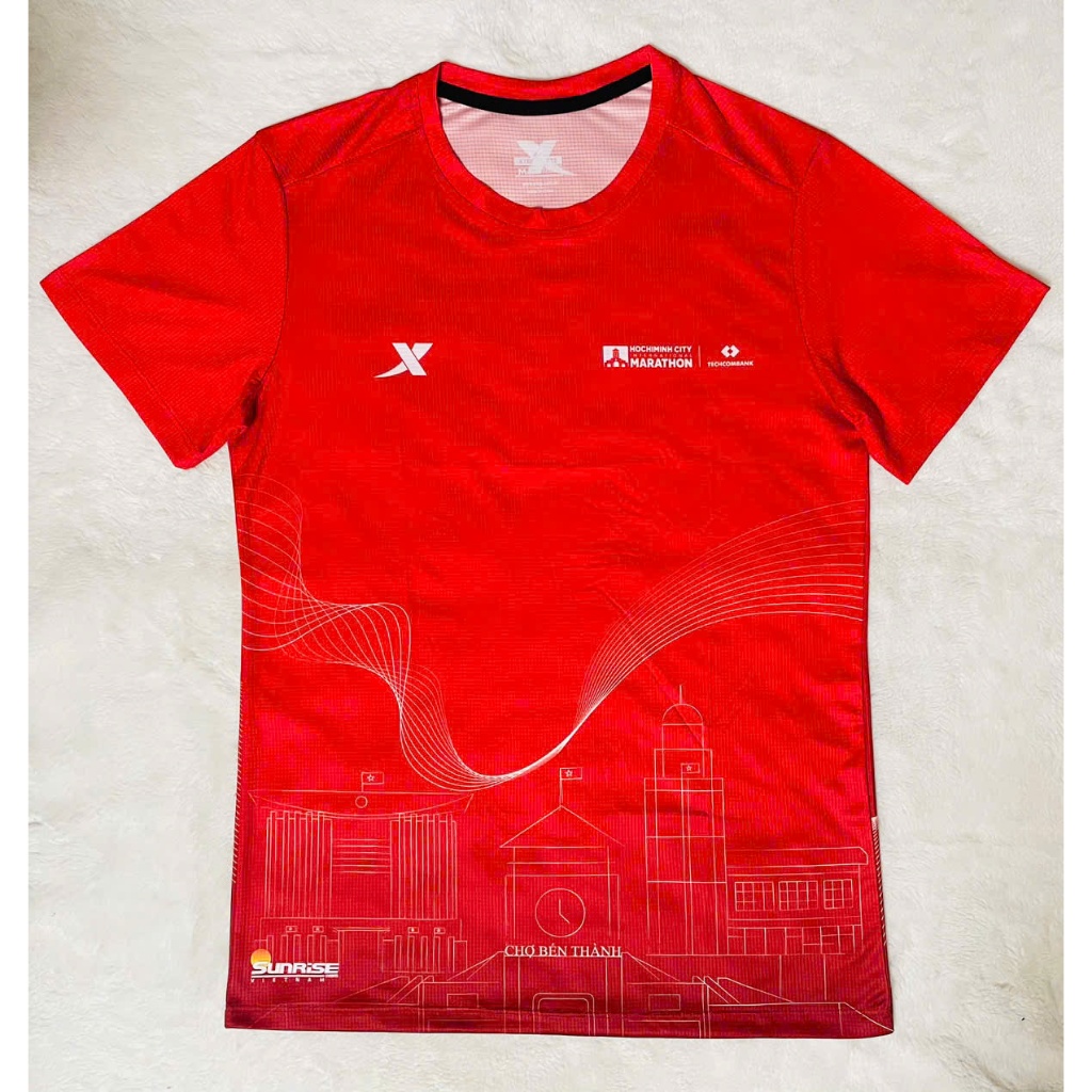 Áo chạy bộ Marathon T-Shirt Nam Nữ vải polyester 4 chiều mỏng mát nhẹ
