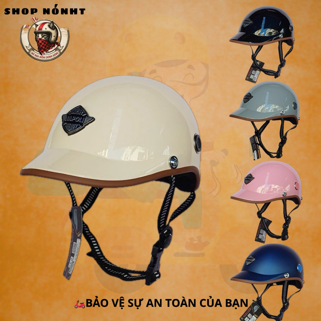 Mũ Bảo Hiểm Napoli Nửa Đầu CHÍNH HÃNG - Nón Bảo Hiểm Napoli Nữa Đầu N08