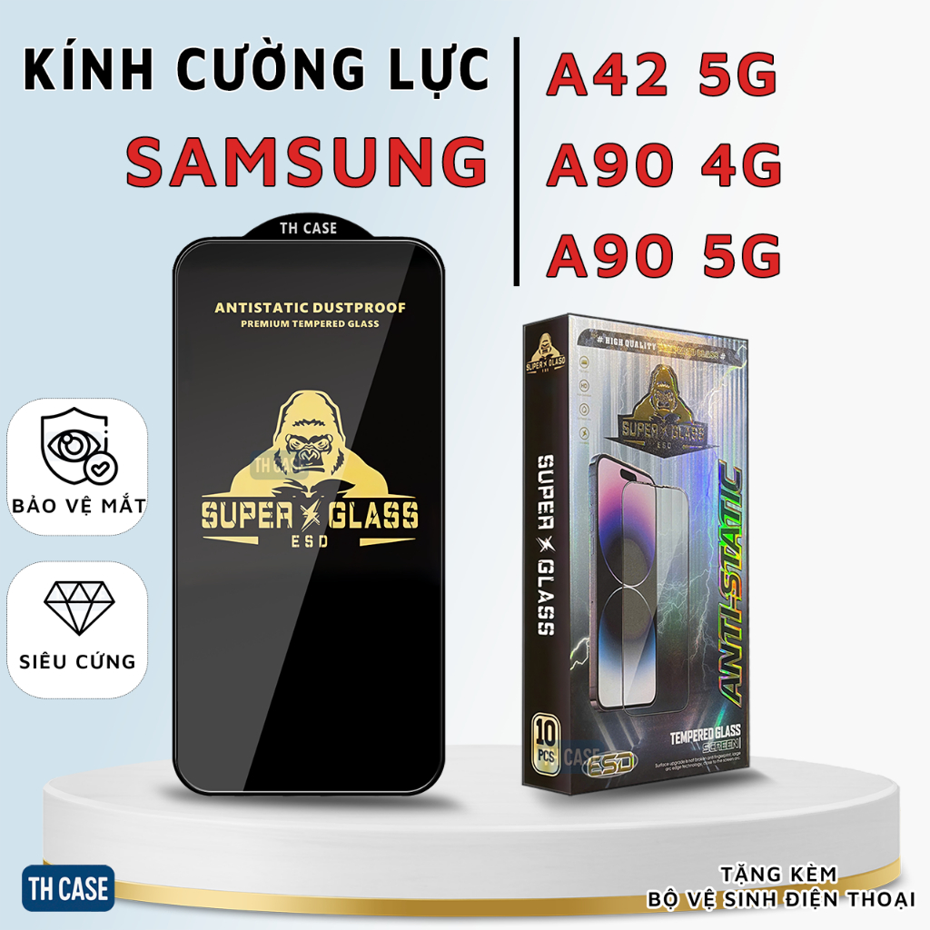 Kính cường lực Samsung A42 5G A90 4G/5G siêu trong suốt chống ánh sáng xanh bảo vệ màn hình