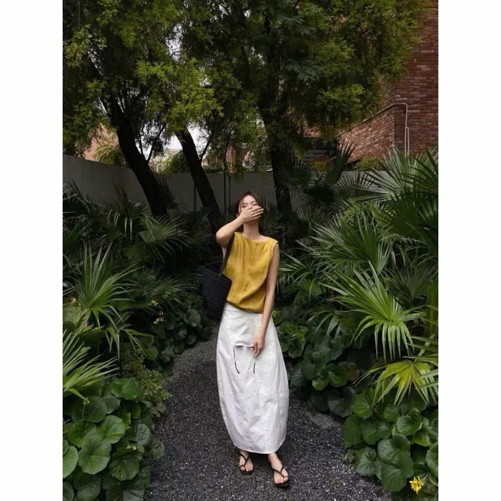 𝗞𝗼𝗸𝗶 𝗟𝗶𝗻𝗲𝗻 - | LY LINEN| Chân váy Linen dáng búp