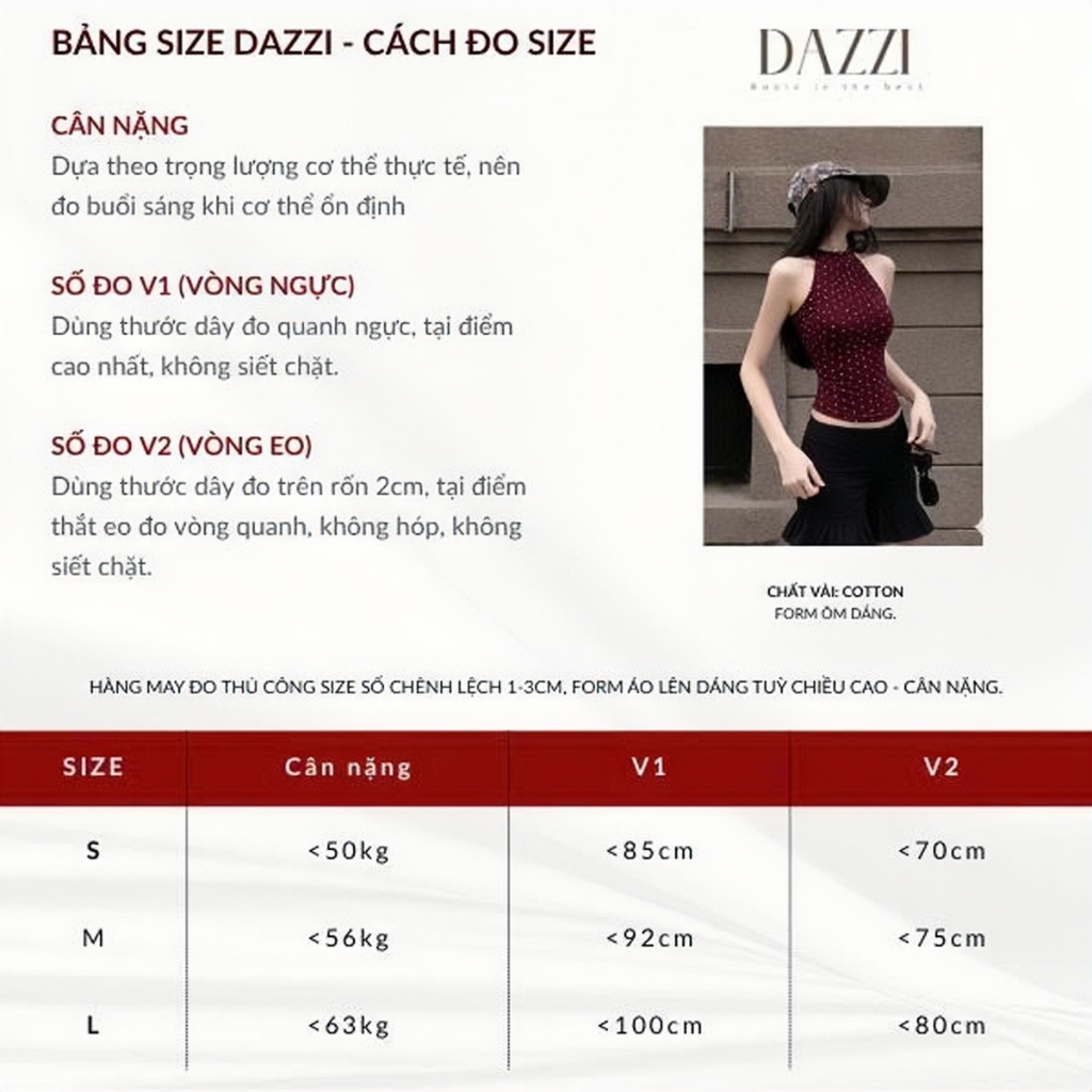 [CÓ NÚT CÀI] Áo cổ Yếm phối chấm bi sang chảnh DAZZI A081 | BigBuy360 - bigbuy360.vn