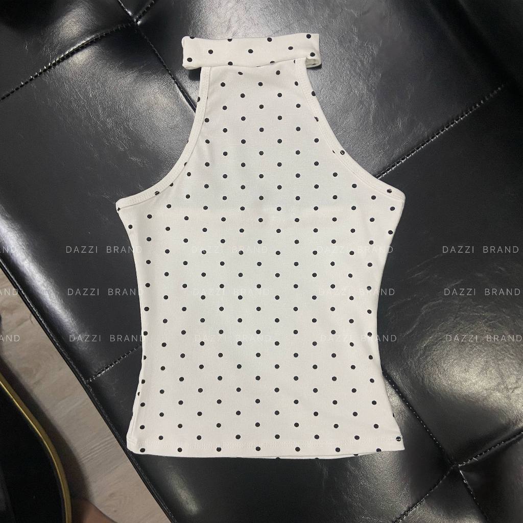 [CÓ NÚT CÀI] Áo cổ Yếm phối chấm bi sang chảnh DAZZI A081 | BigBuy360 - bigbuy360.vn