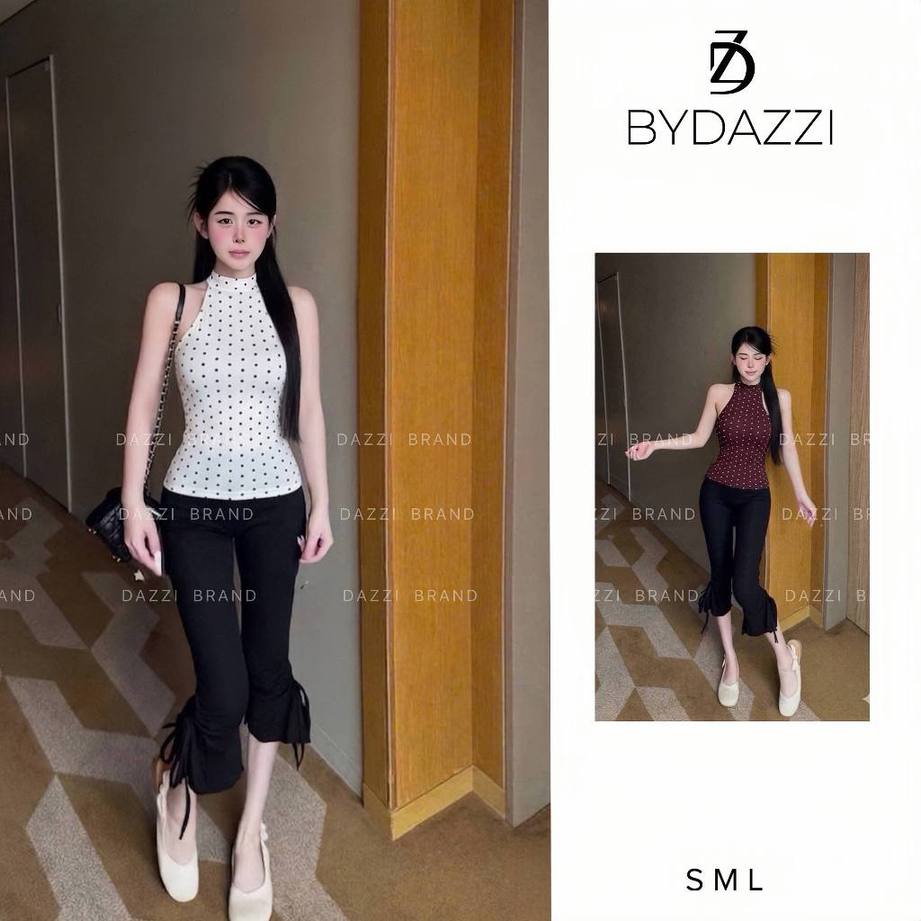 [CÓ NÚT CÀI] Áo cổ Yếm phối chấm bi sang chảnh DAZZI A081 | BigBuy360 - bigbuy360.vn