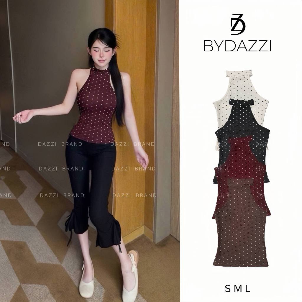 [CÓ NÚT CÀI] Áo cổ Yếm phối chấm bi sang chảnh DAZZI A081 | BigBuy360 - bigbuy360.vn