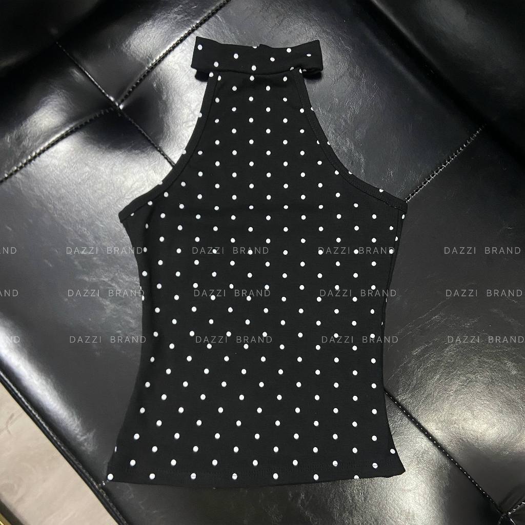 [CÓ NÚT CÀI] Áo cổ Yếm phối chấm bi sang chảnh DAZZI A081 | BigBuy360 - bigbuy360.vn